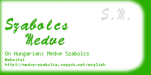 szabolcs medve business card